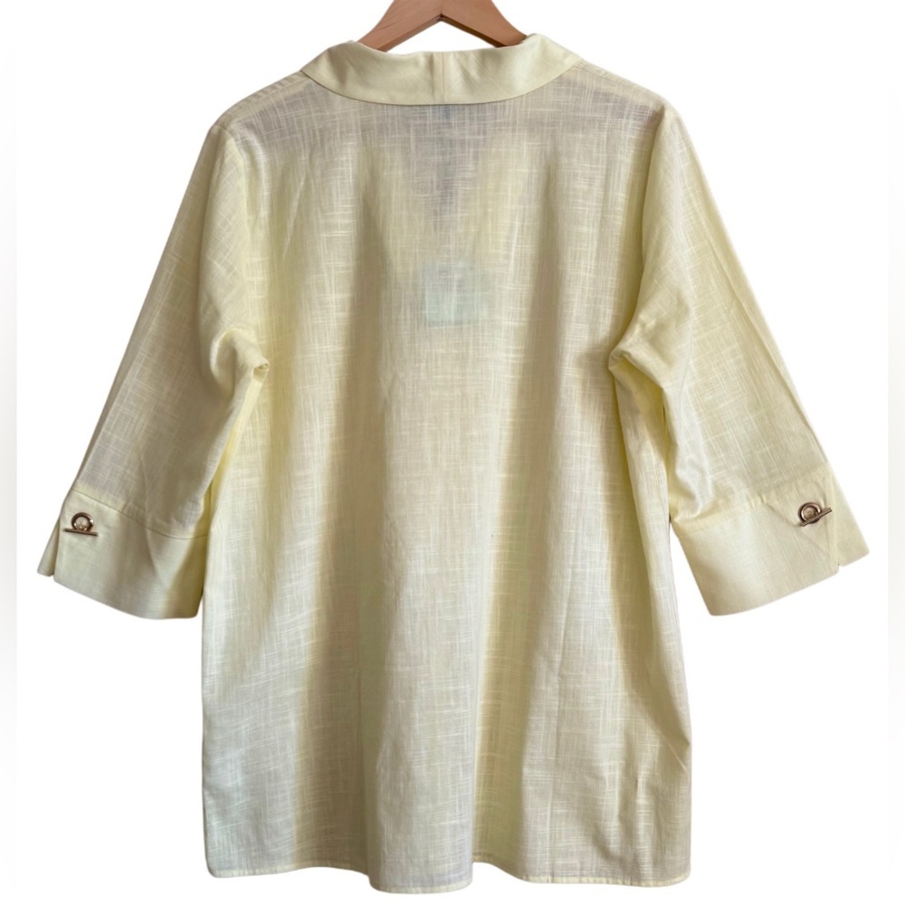 MING WANG 100% Cotton Preppy Lightweight Minimalist Lagenlook Chic Tunic M NWT - Picture 5 of 11